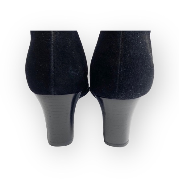 new Chico’s 𑁍 Italia Tall Metallic Embroidery Heeled Boots 𑁍 Black Suede 𑁍 6 - Picture 4 of 16